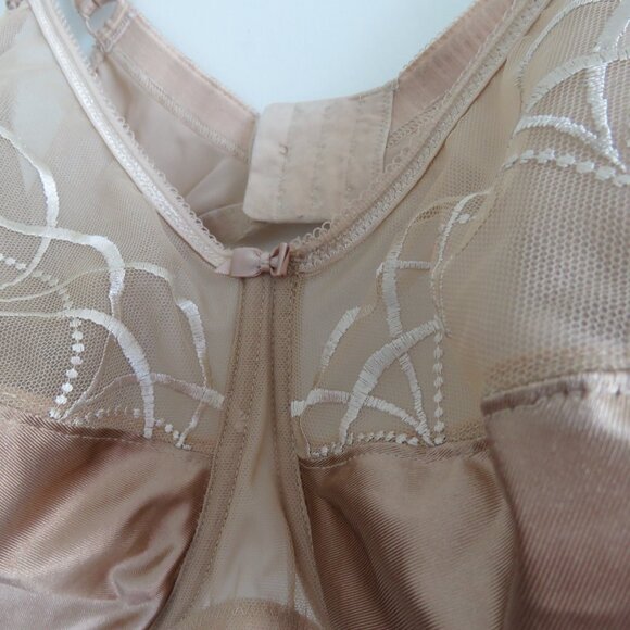 ELOMI Cate Full Cup Banded Bra in Hazel Plus Size Satin Neutral - Size 38K - Picture 10 of 15